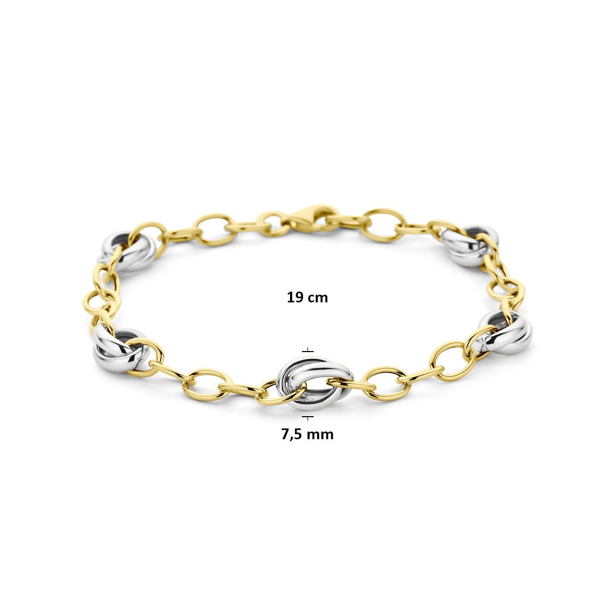 14k Bicolor gouden schakel armband