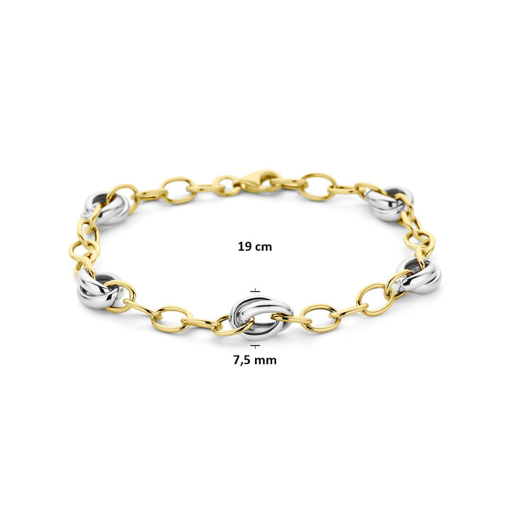 14k Bicolor gouden schakel armband