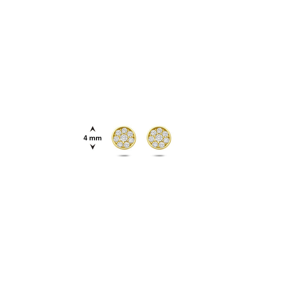 ear studs zirconia 14K yellow gold