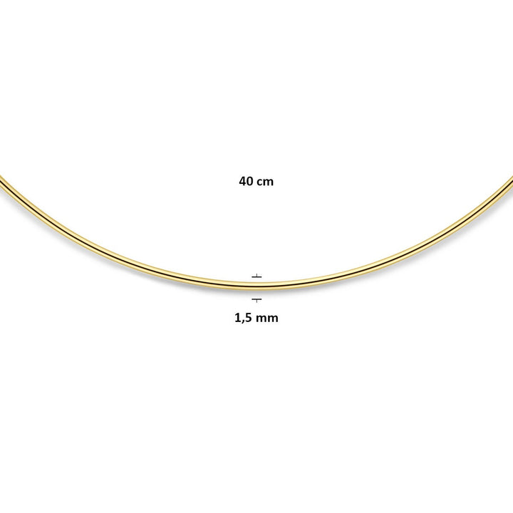 Gouden ketting zonder hanger 14k spang met karabijnsluiting 1,5 mm 40 cm