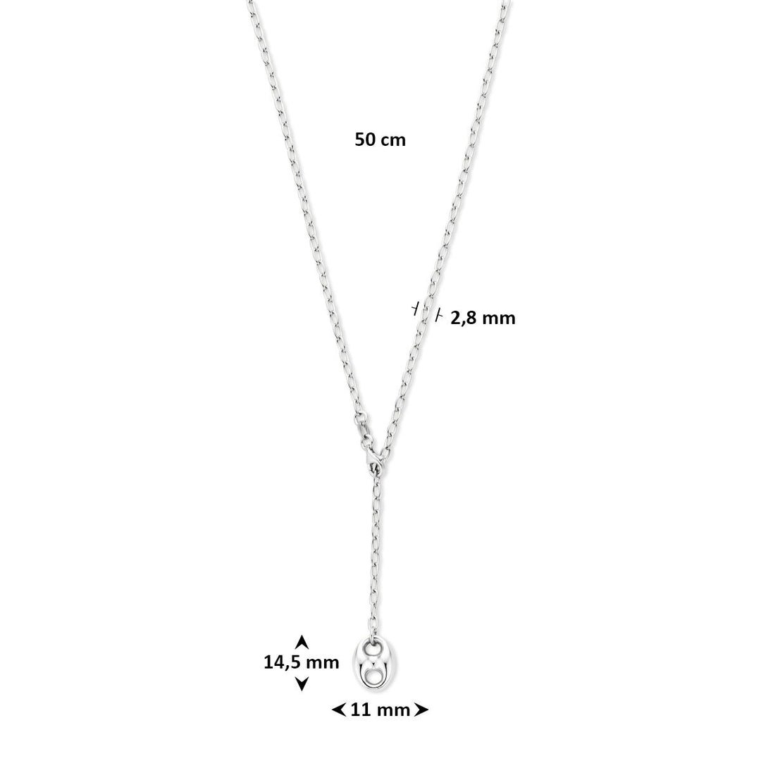 925 Zilveren ketting met hanger koffieboon