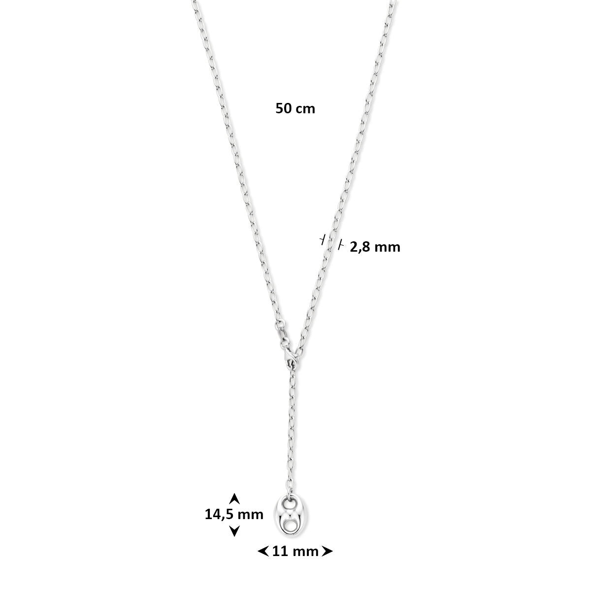 925 Zilveren ketting met hanger koffieboon