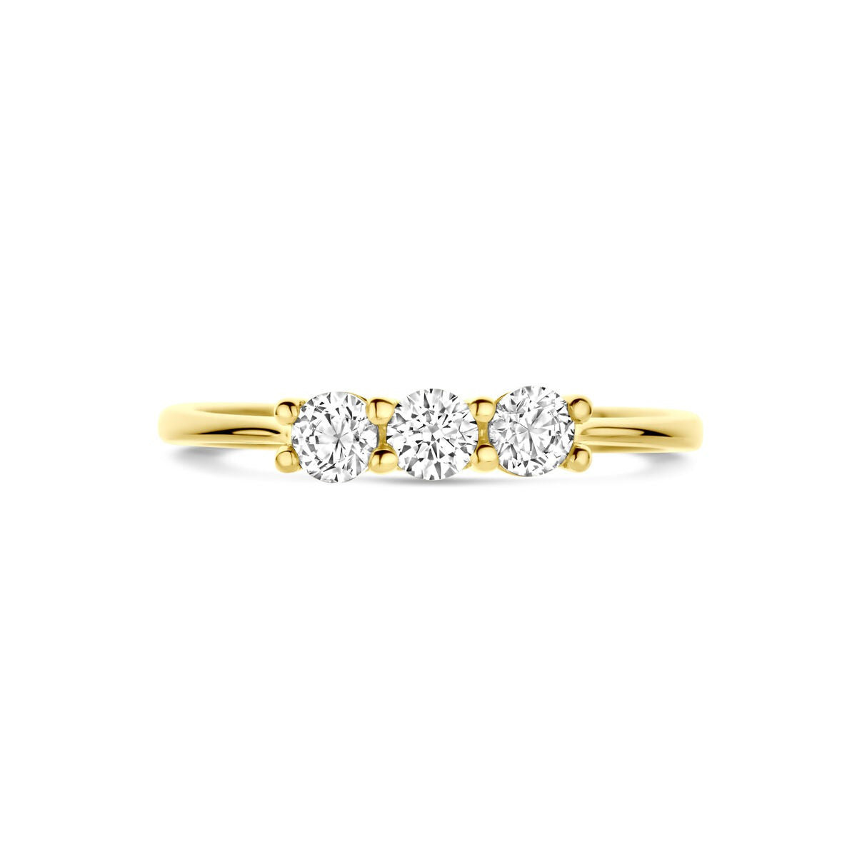 Gouden damesring met zirkonia – 14k geelgoud