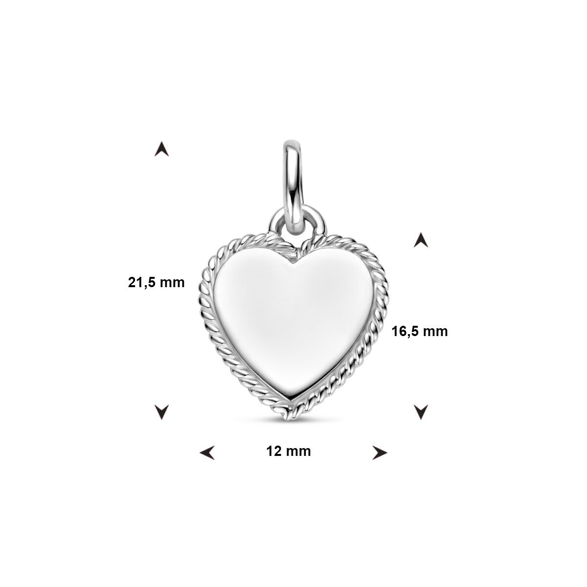 Gerhodineerd Zilveren Graveerhanger Hart – 19.5mm