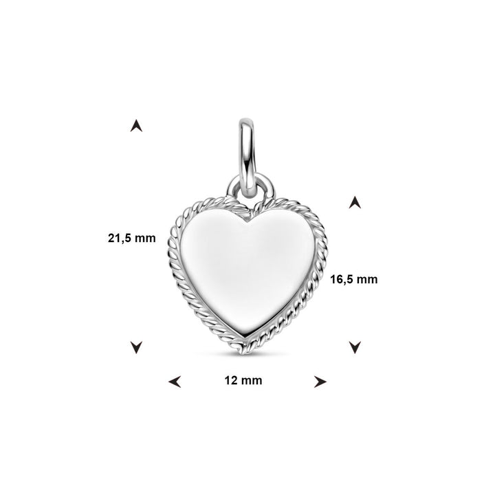 Gerhodineerd Zilveren Graveerhanger Hart – 19.5mm