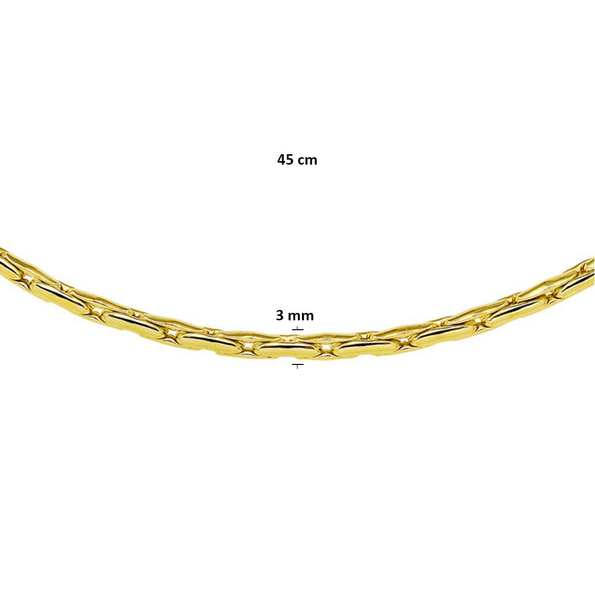 9k Geelgoud Silgold Cardano Collier