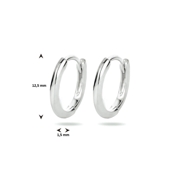 Gerhodineerd Zilveren Klapoorringen – Half-Rond 12.5 mm