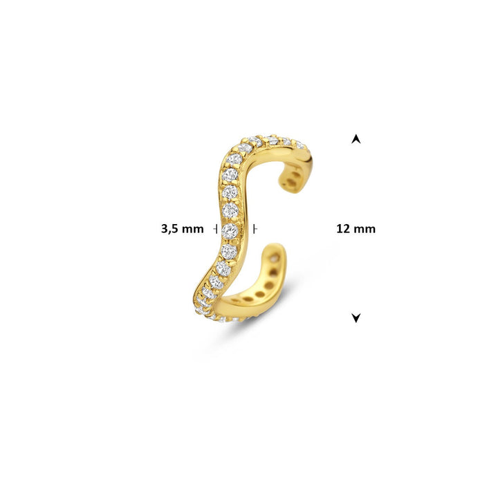 Verguld zilveren ear cuff met zirkonia – subtiele sparkle zonder piercing