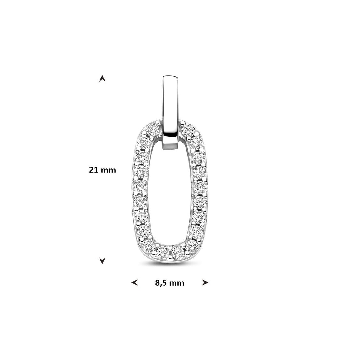 Zilveren hanger met zirkonia entourage 925 gerhodineerd