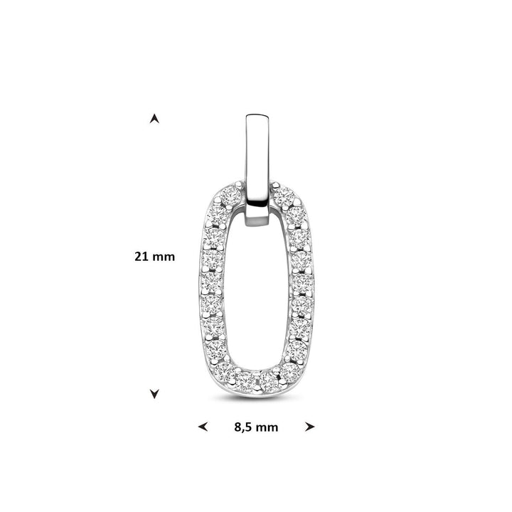 Zilveren hanger met zirkonia entourage 925 gerhodineerd