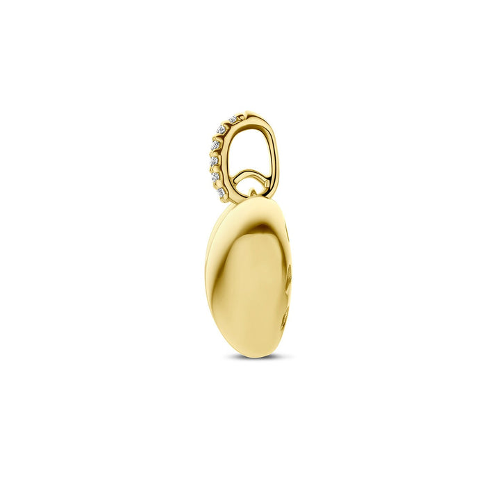 14k Geelgouden hart hanger met diamant