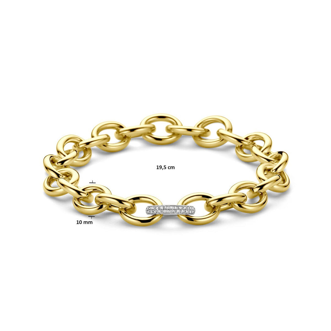 14k Bicolor Geel- en Witgouden Armband met Diamant