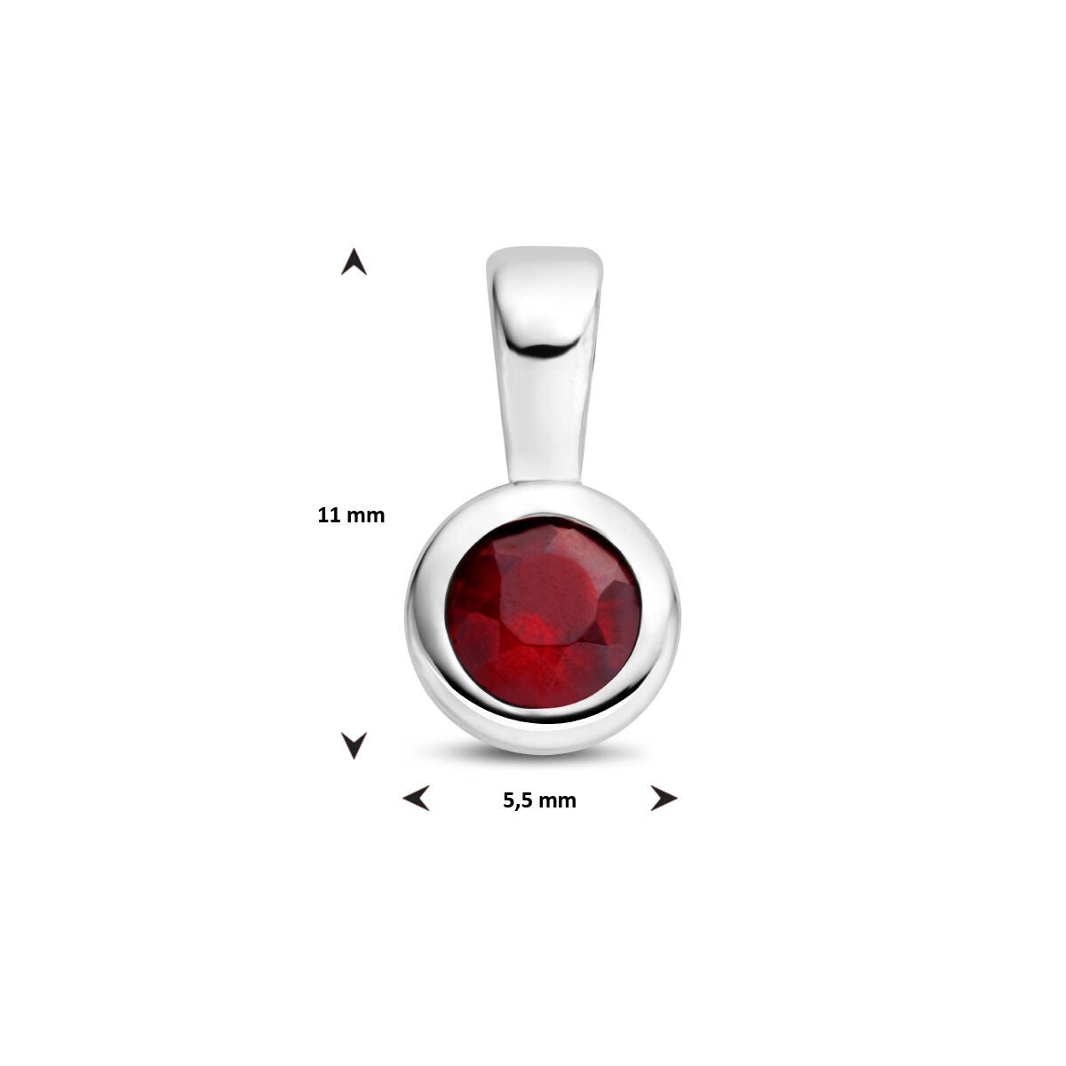 pendant with birthstone silver rhodium plated