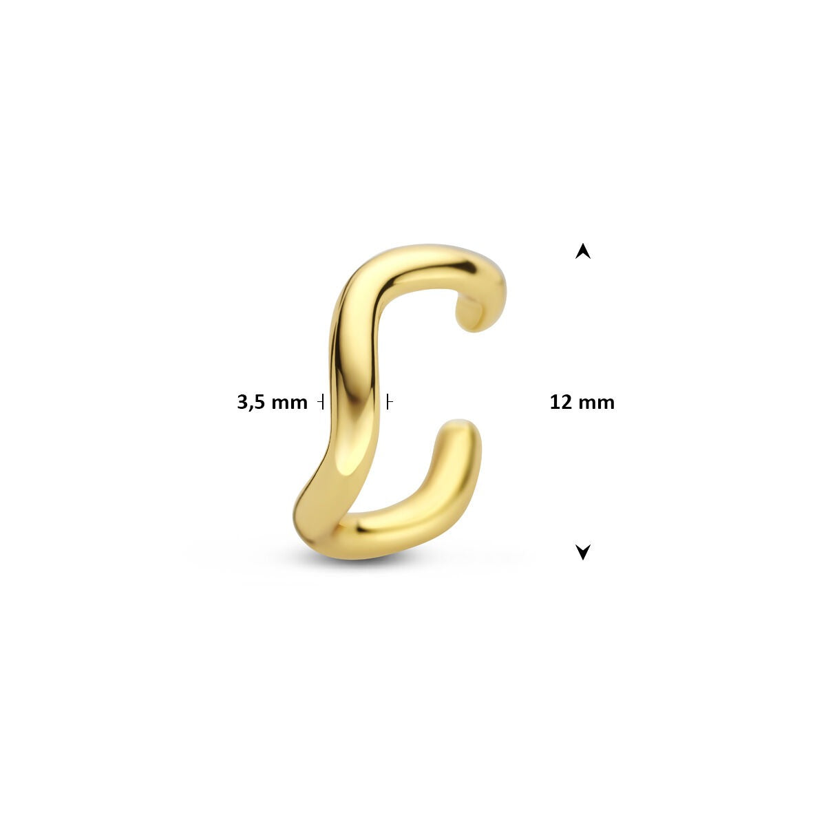 Verguld zilveren ear cuff – minimalistisch gouden accent zonder piercing