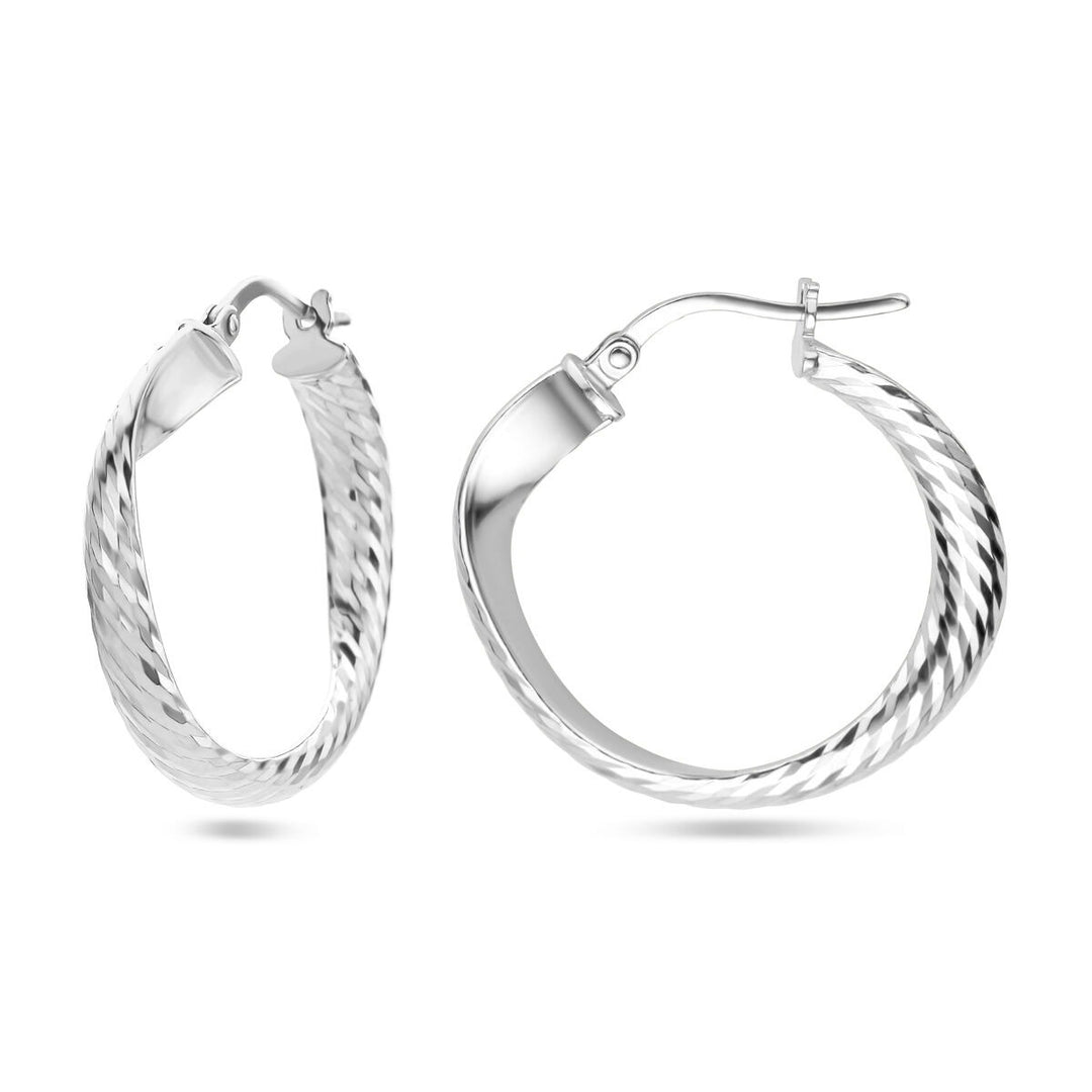 earrings diamond-plated silver rhodium-plated