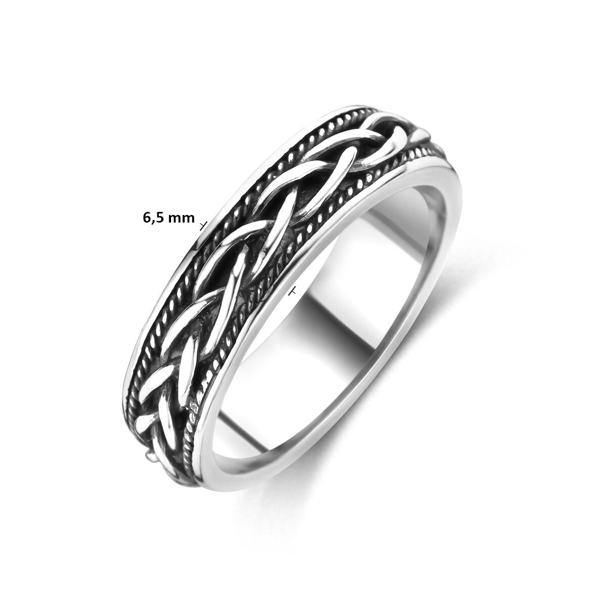 Geoxideerde zilveren herenring – subtiele 925 zilveren ring met stoere uitstraling