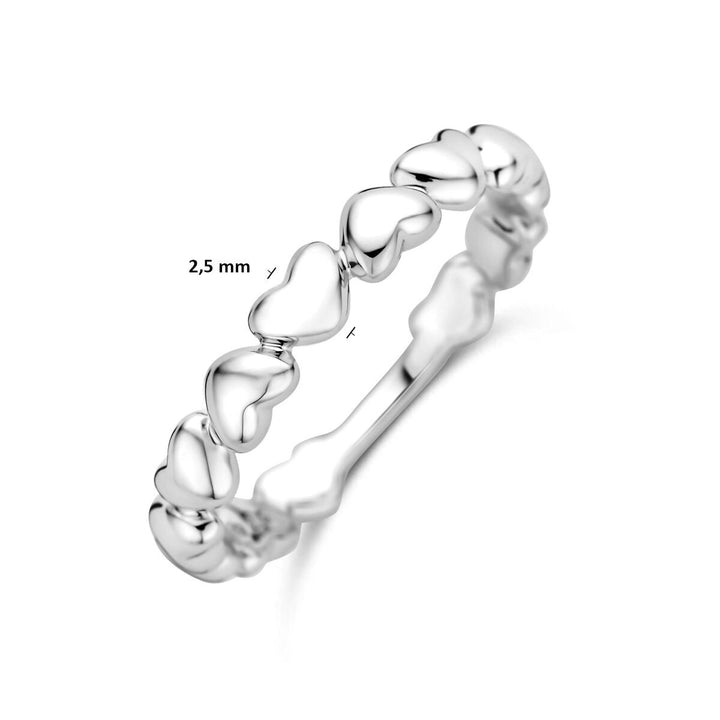 Gerhodineerd 925 zilveren ring met hartje