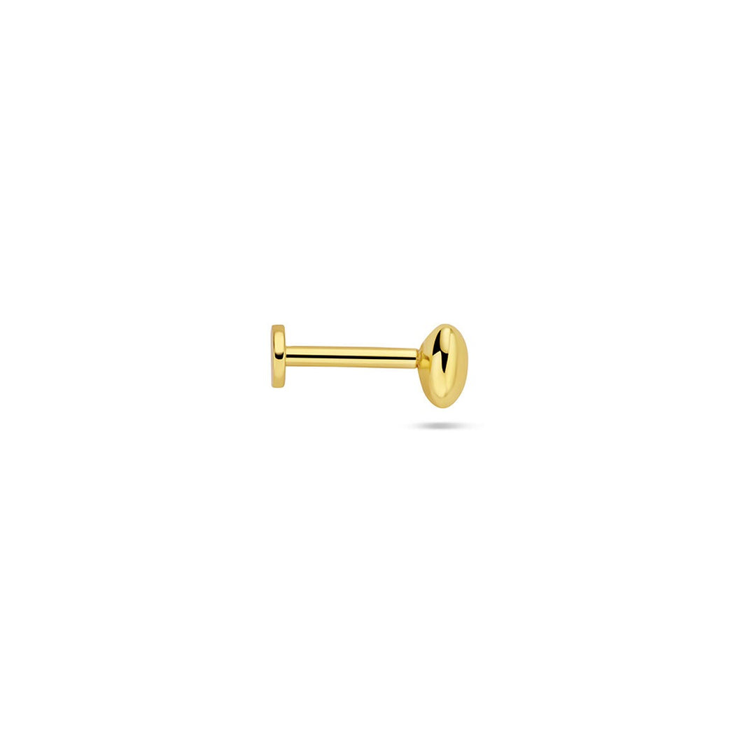 Verguld zilveren flat back piercing strikje – 925 zilver