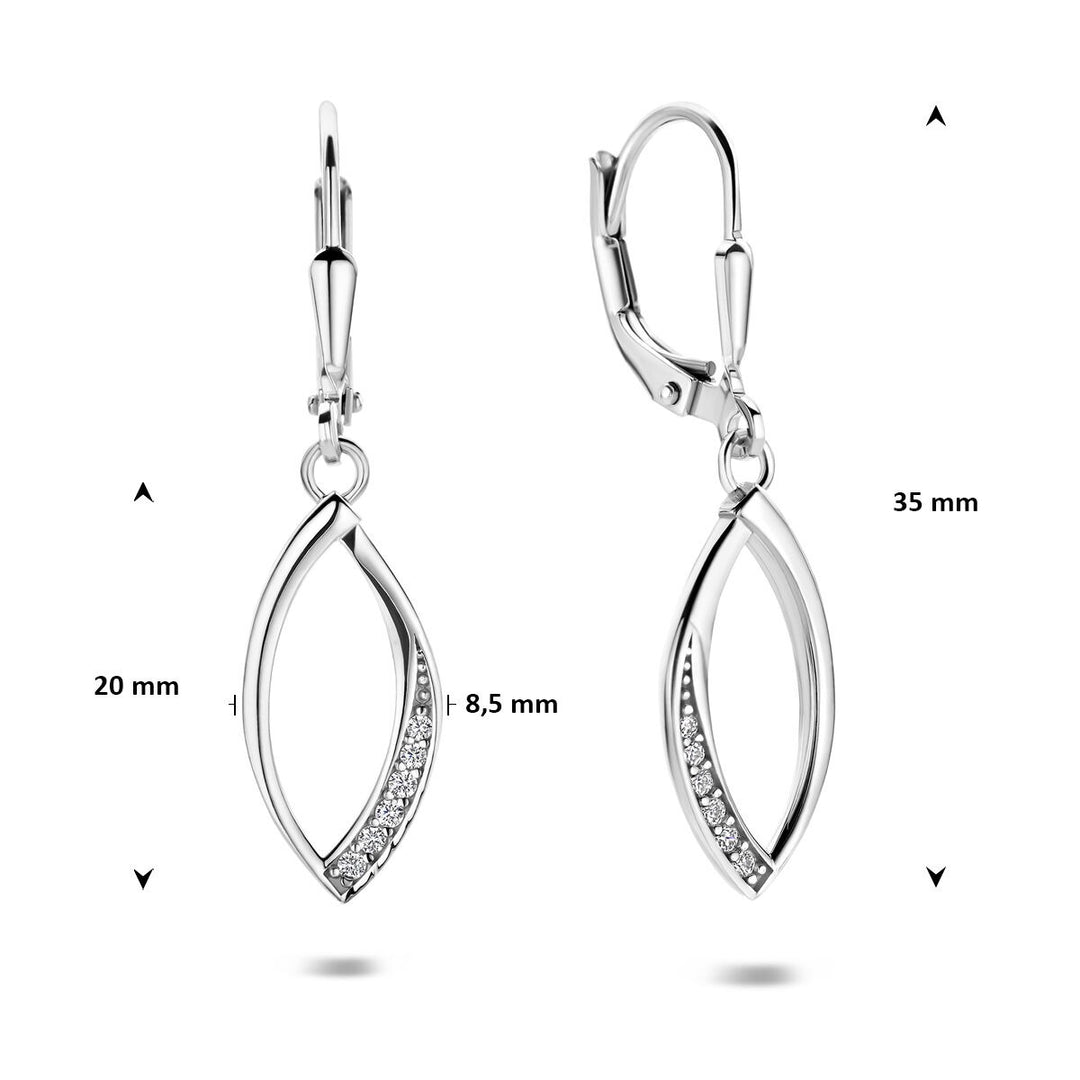 Gerhodineerd zilveren oorhangers met zirkonia