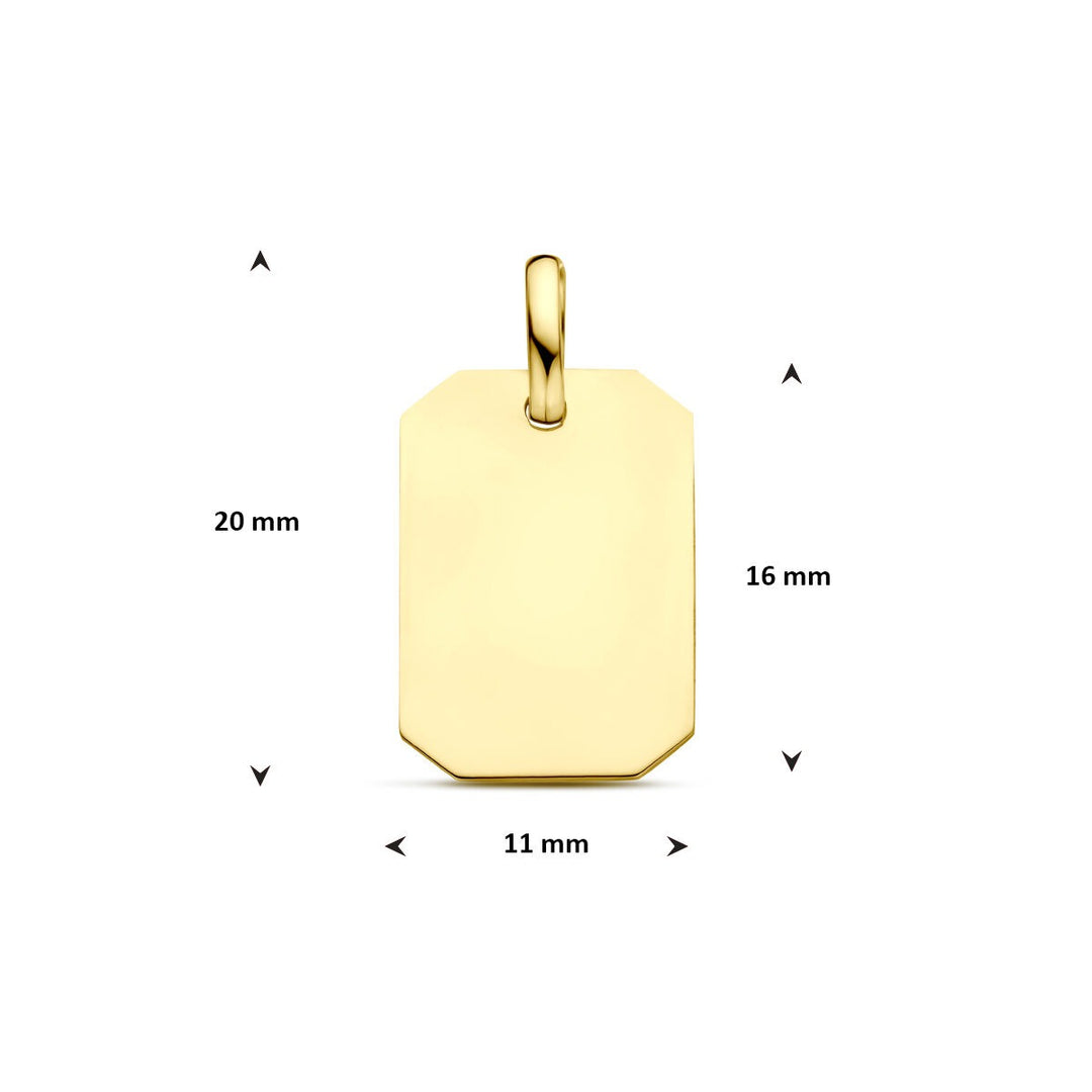 9k Geelgouden Graveerhanger – 20 mm