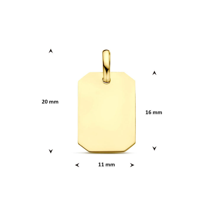 9k Geelgouden Graveerhanger – 20 mm
