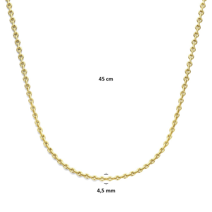 14k geelgouden ketting met zilverkern – Silgold anker collier