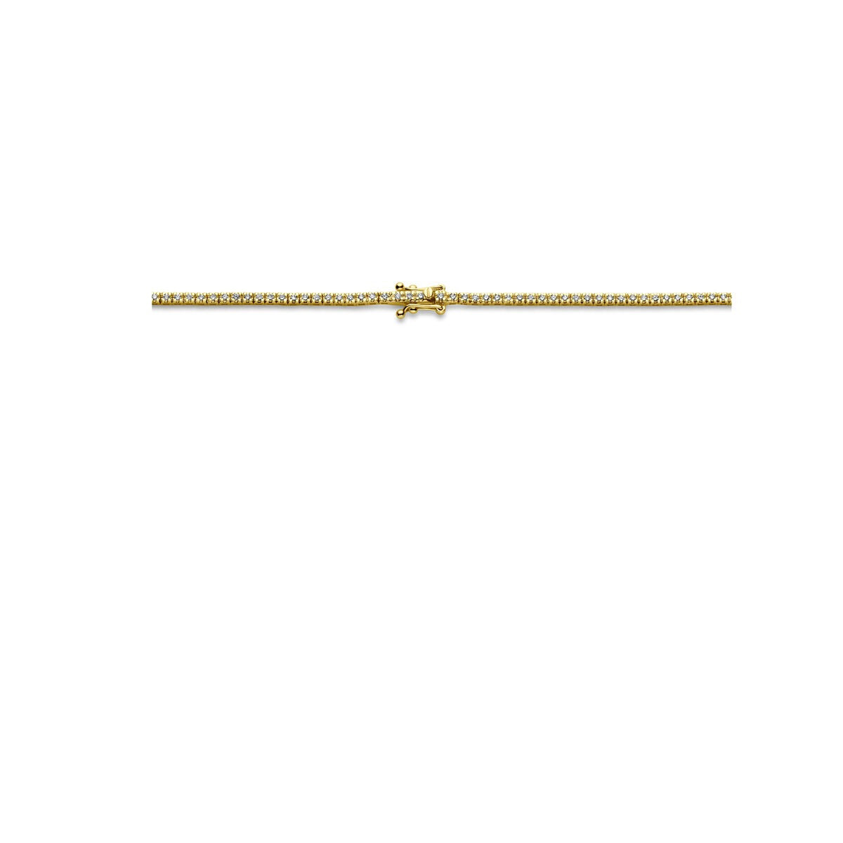 14k geelgouden tenniscollier met lab grown diamanten – 2.00ct