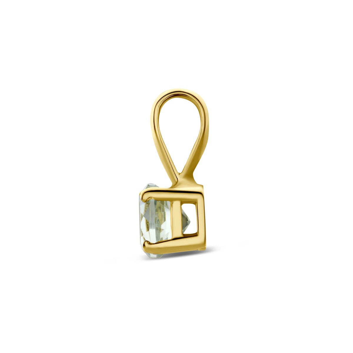 14k Geelgouden hanger met groene amethist