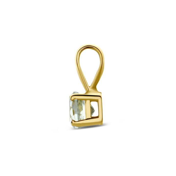 14k Geelgouden hanger met groene amethist