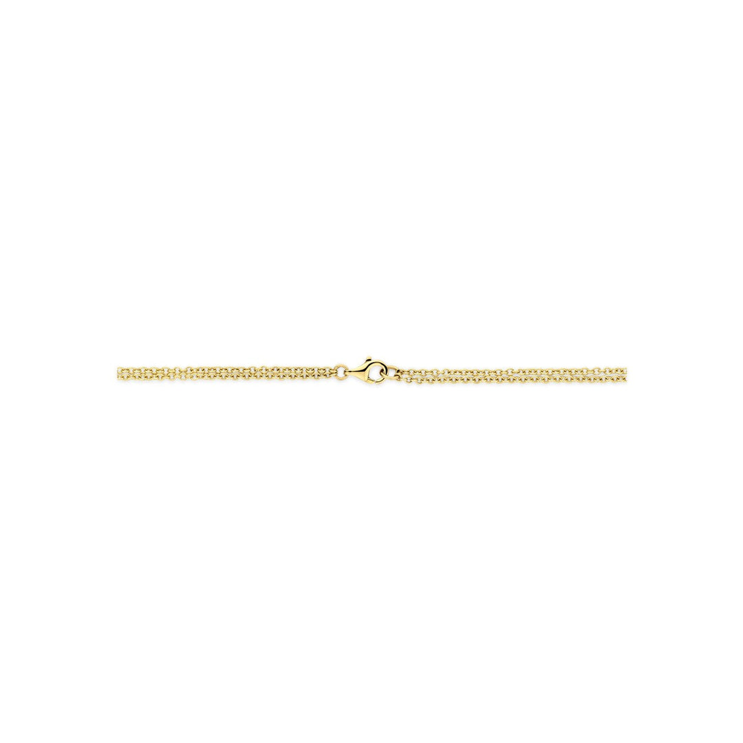 14k Bicolor Gouden Ketting met Hanger Diamant