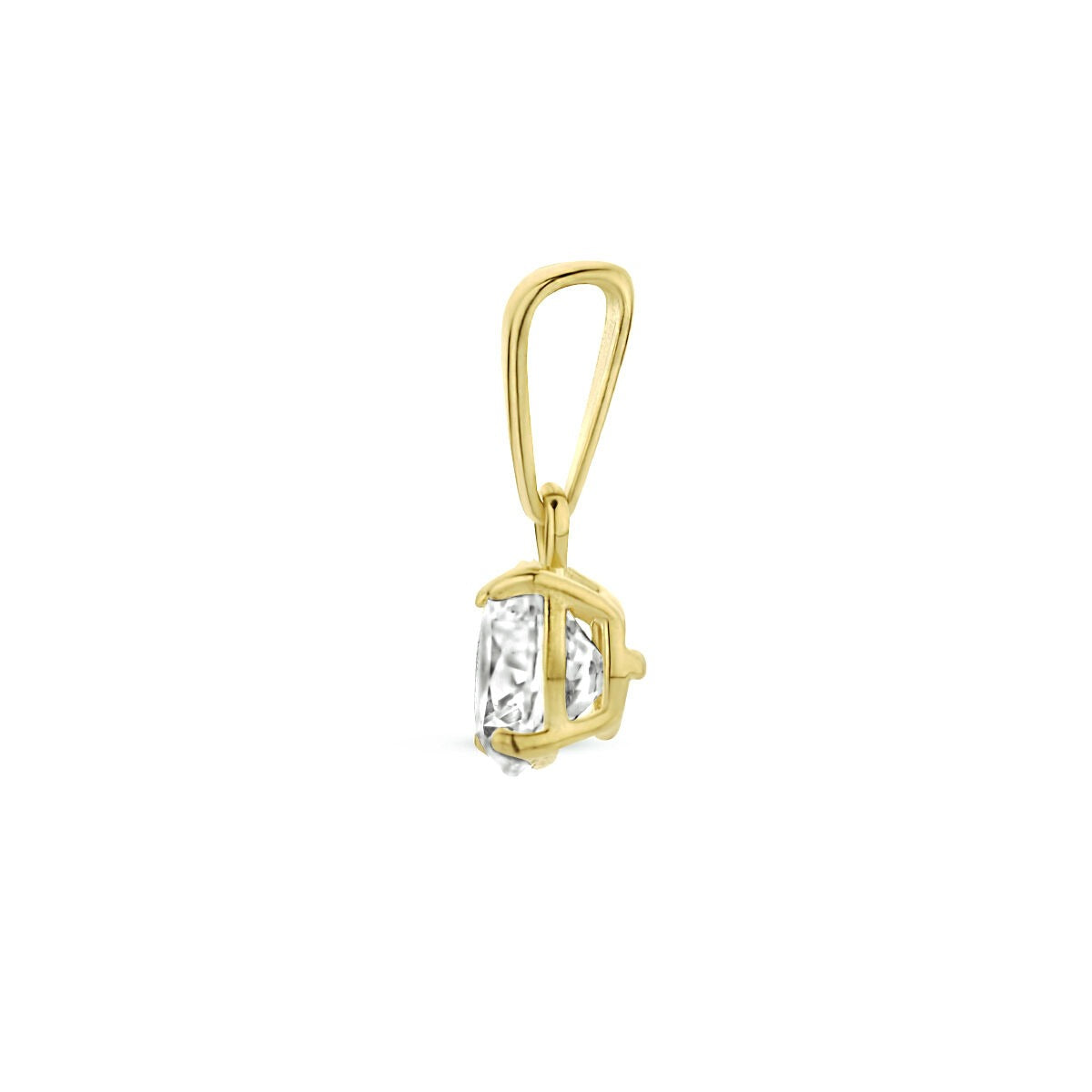 Gouden hanger met zirkonia – 9k geelgoud, briljant geslepen