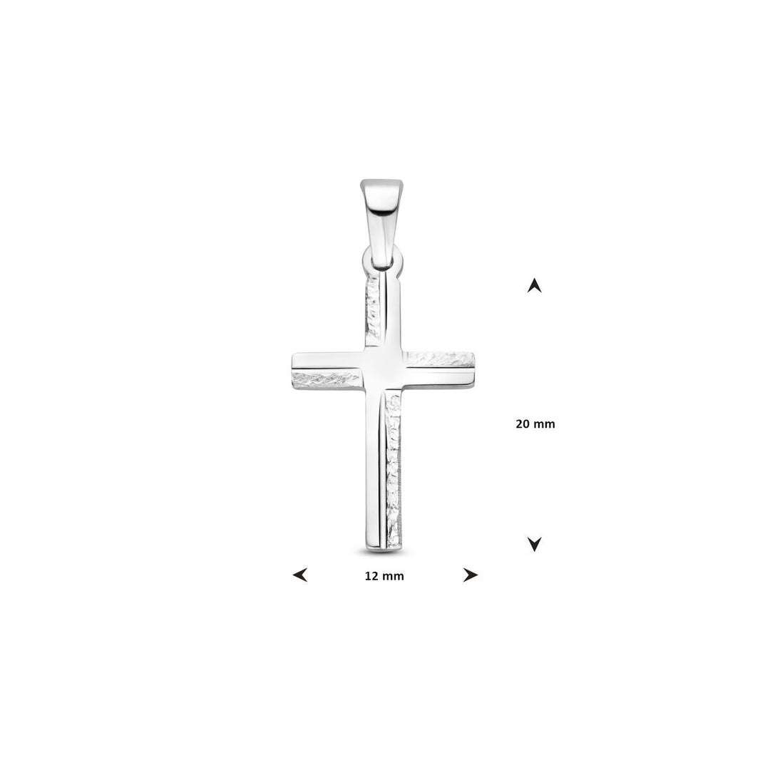 Zilveren kruis hanger – gerhodineerd 925 zilver
