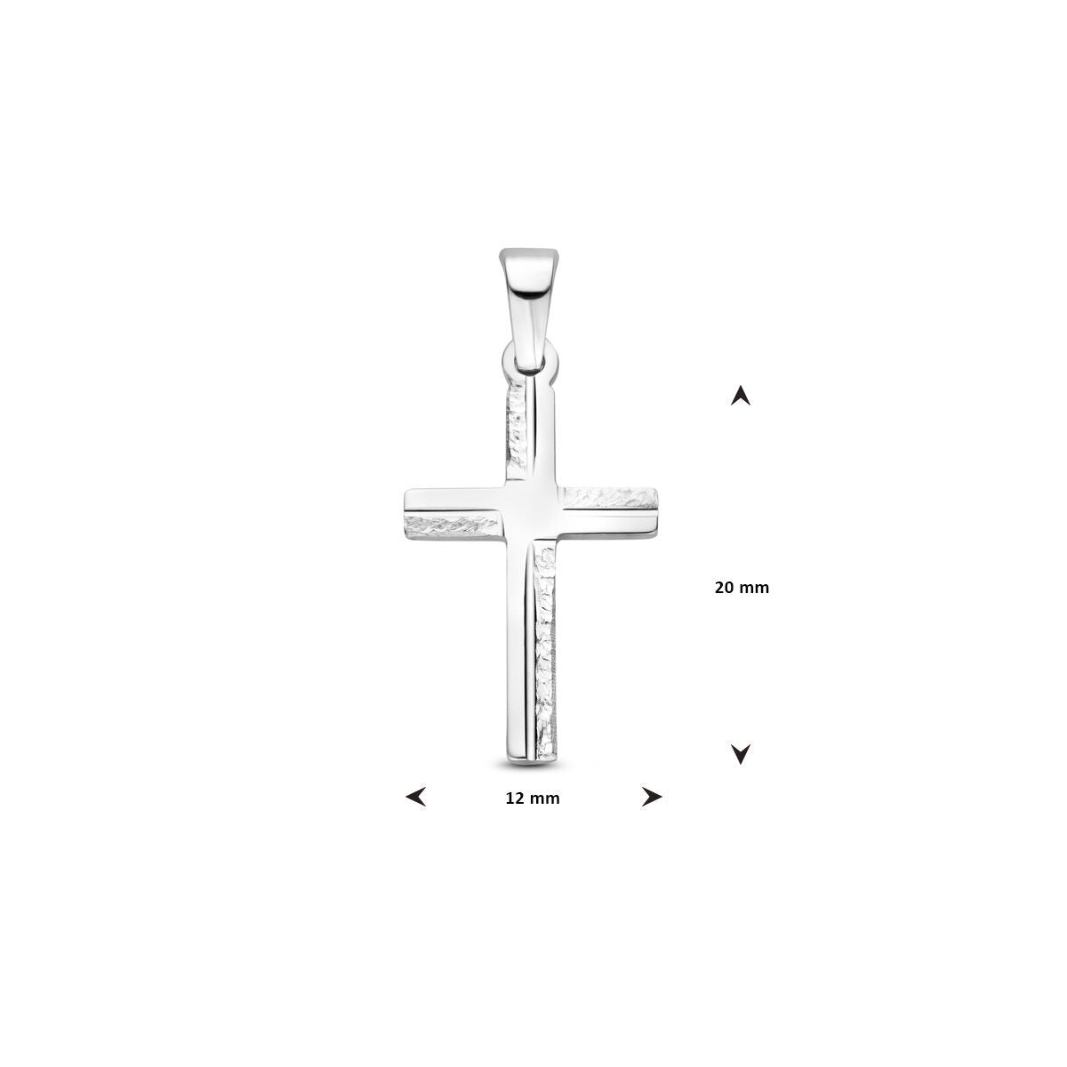 Zilveren kruis hanger – gerhodineerd 925 zilver