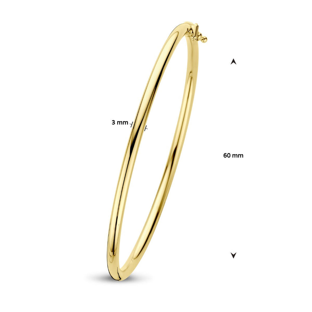 Gouden Bangle armband – 9k geelgoud met scharniersluiting