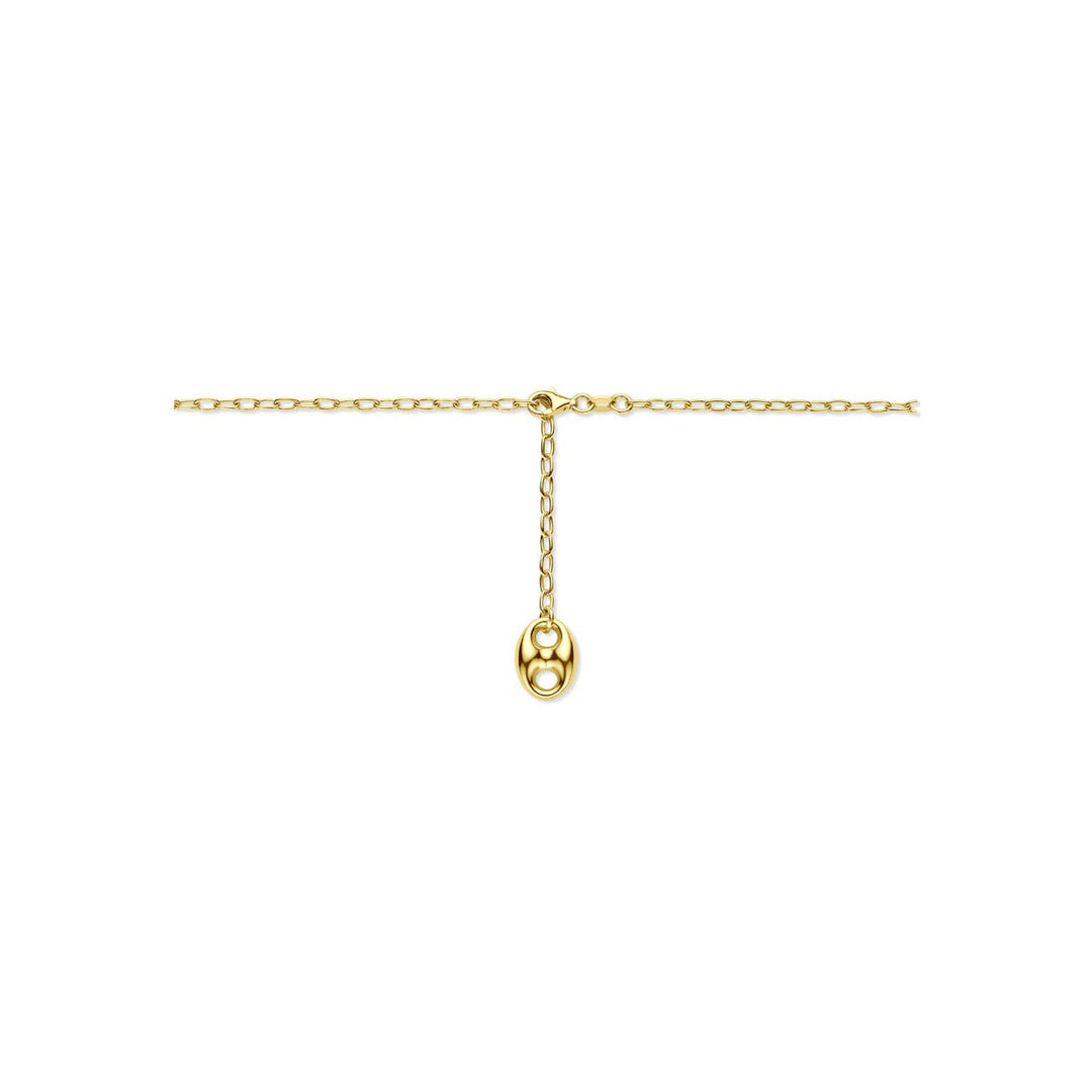 Verguld 925 zilveren ketting met hanger koffieboon