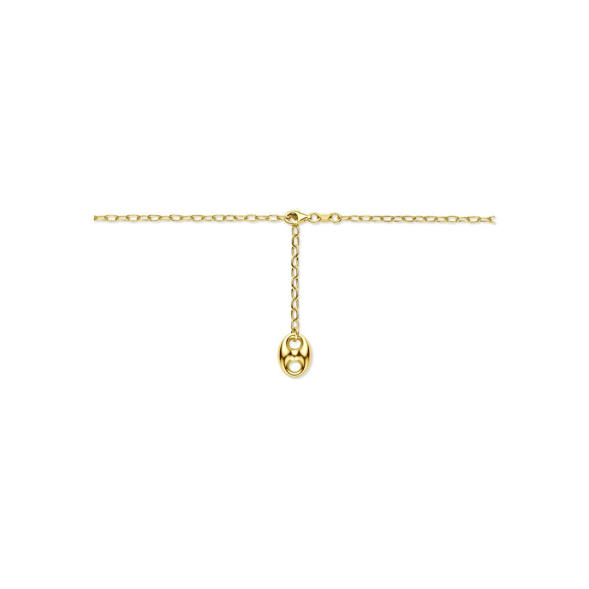 Verguld 925 zilveren ketting met hanger koffieboon