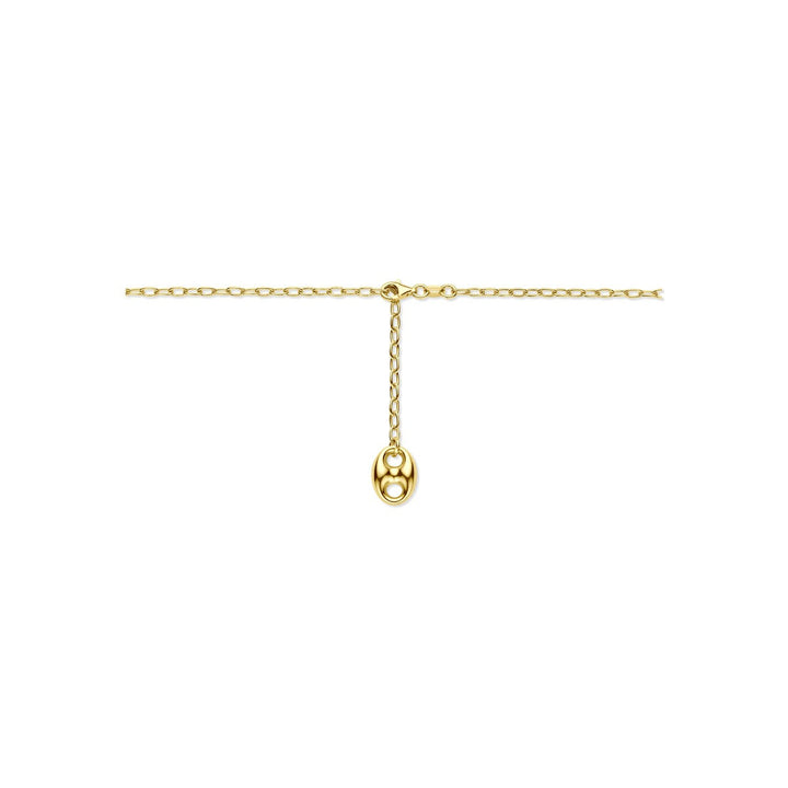 Verguld 925 zilveren ketting met hanger koffieboon