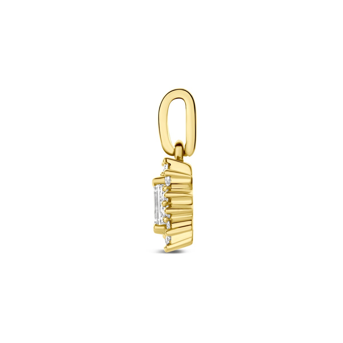 14k Geelgouden hanger met lab grown diamant