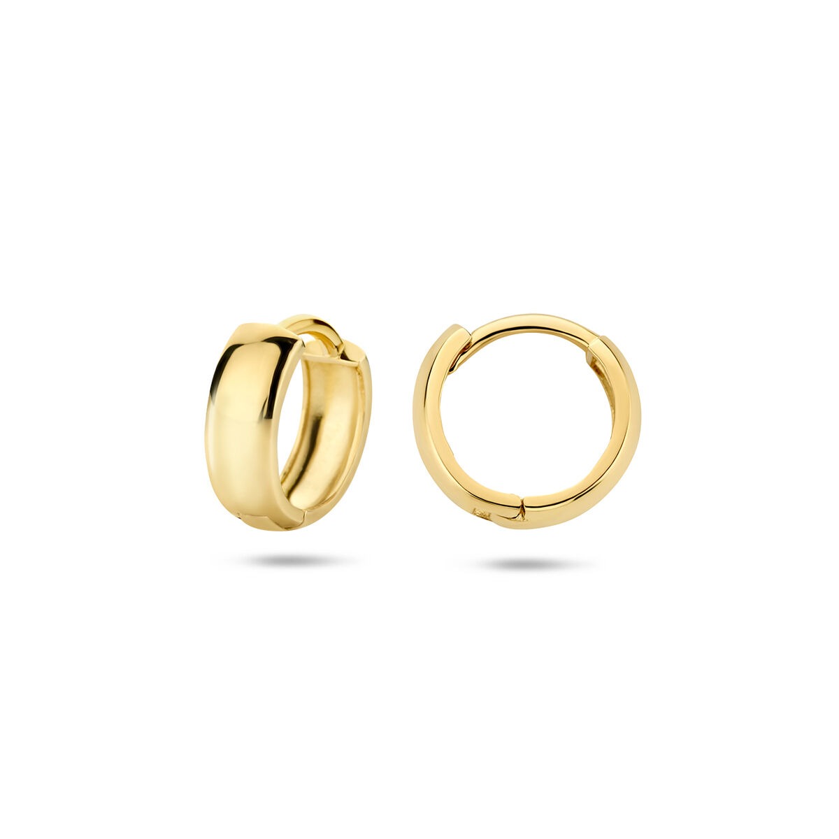 9k Geelgouden Klapoorringen 12 x 3.2 mm