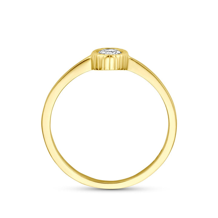 9k Geelgouden ring met zirkonia