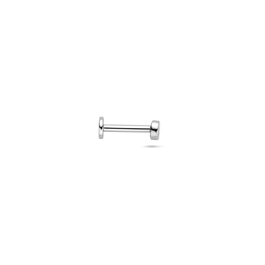 Zilveren flat back piercing rond – gerhodineerd 925 zilver