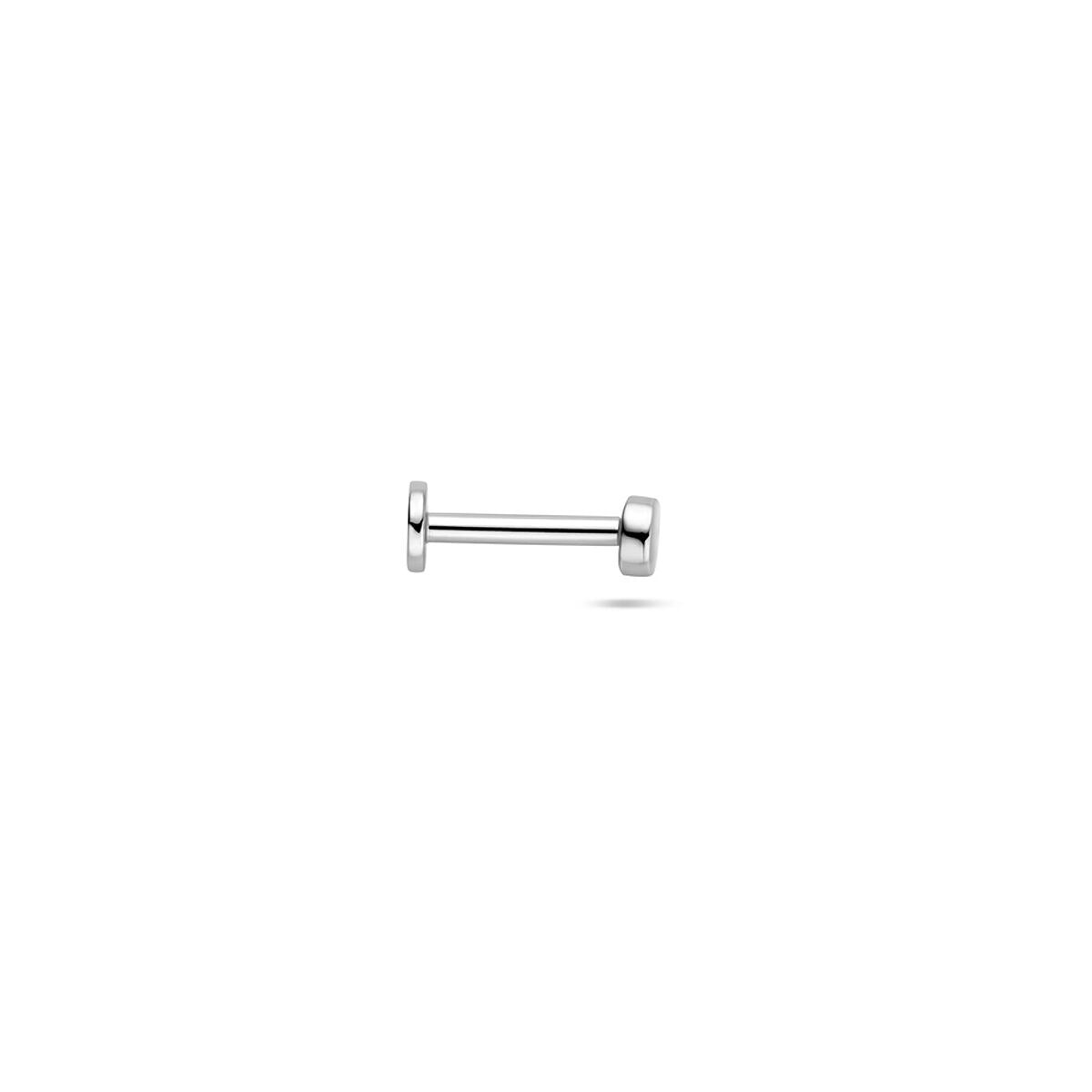 Zilveren flat back piercing rond – gerhodineerd 925 zilver