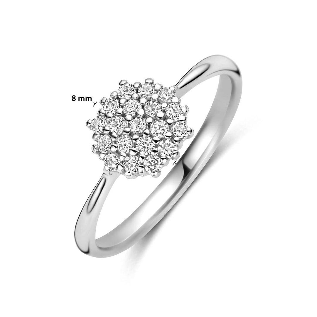 Gerhodineerd 925 zilveren ring met zirkonia