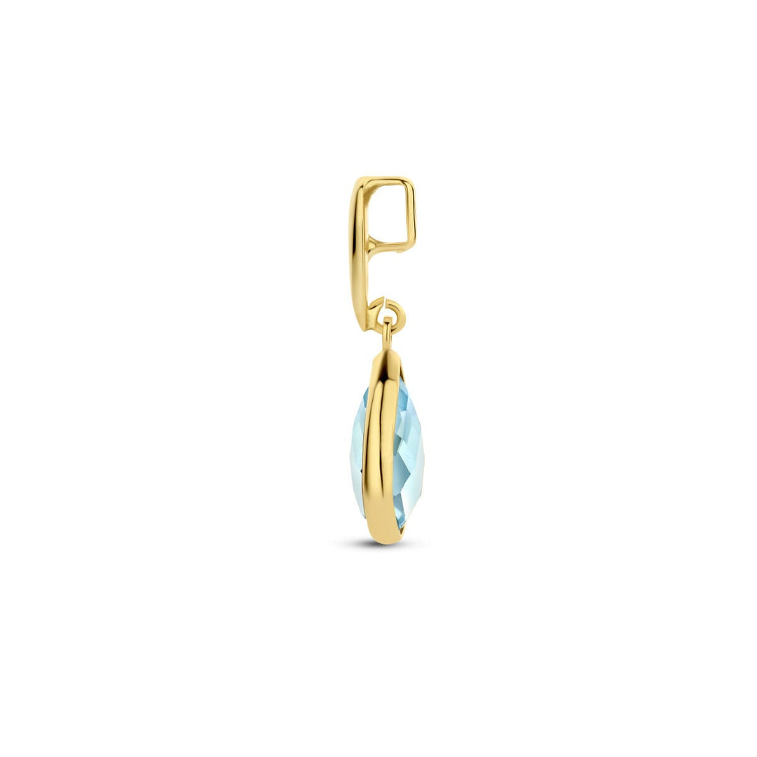 9k Geelgouden Hanger met Blauwe Topaas