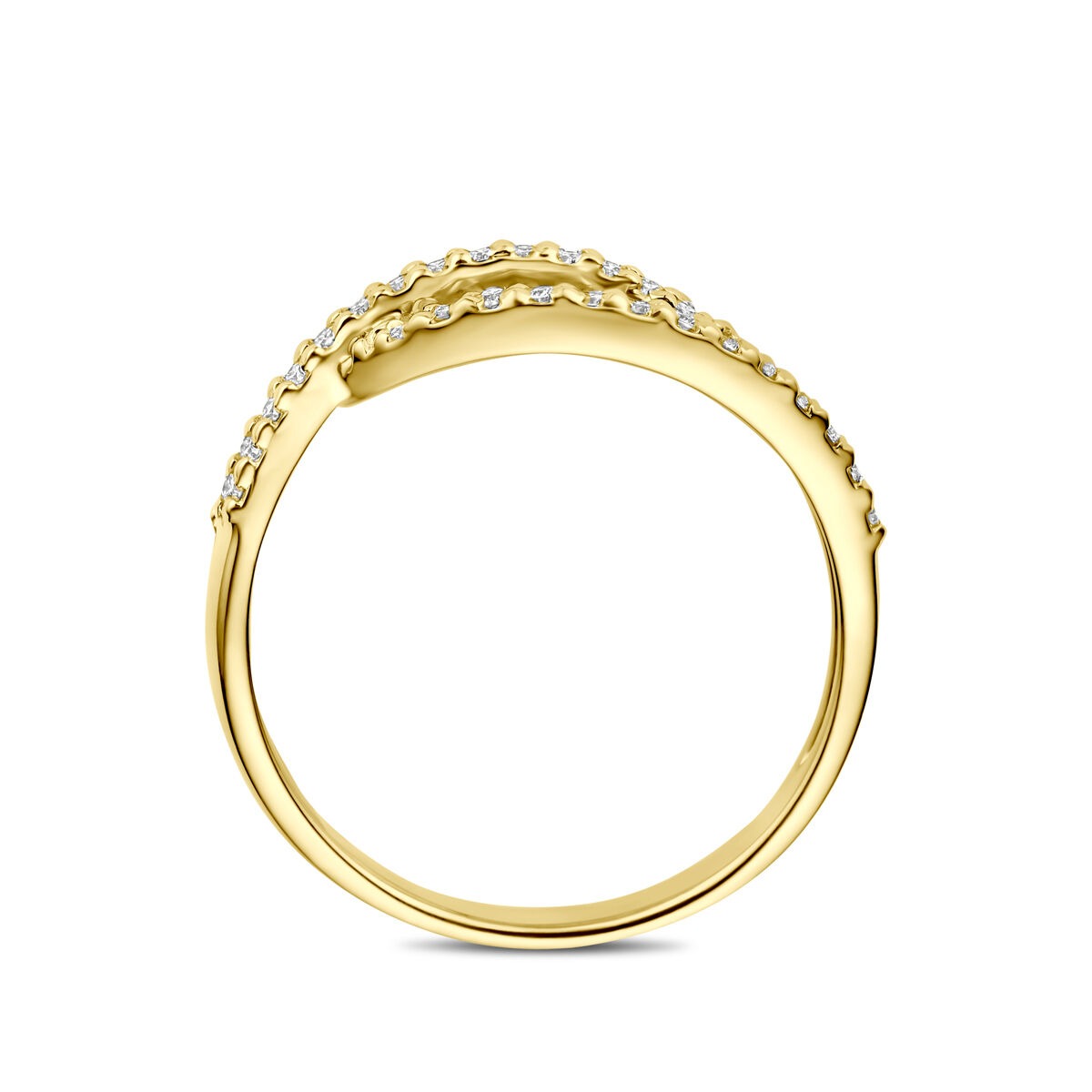 14k Geelgouden ring met lab grown diamant