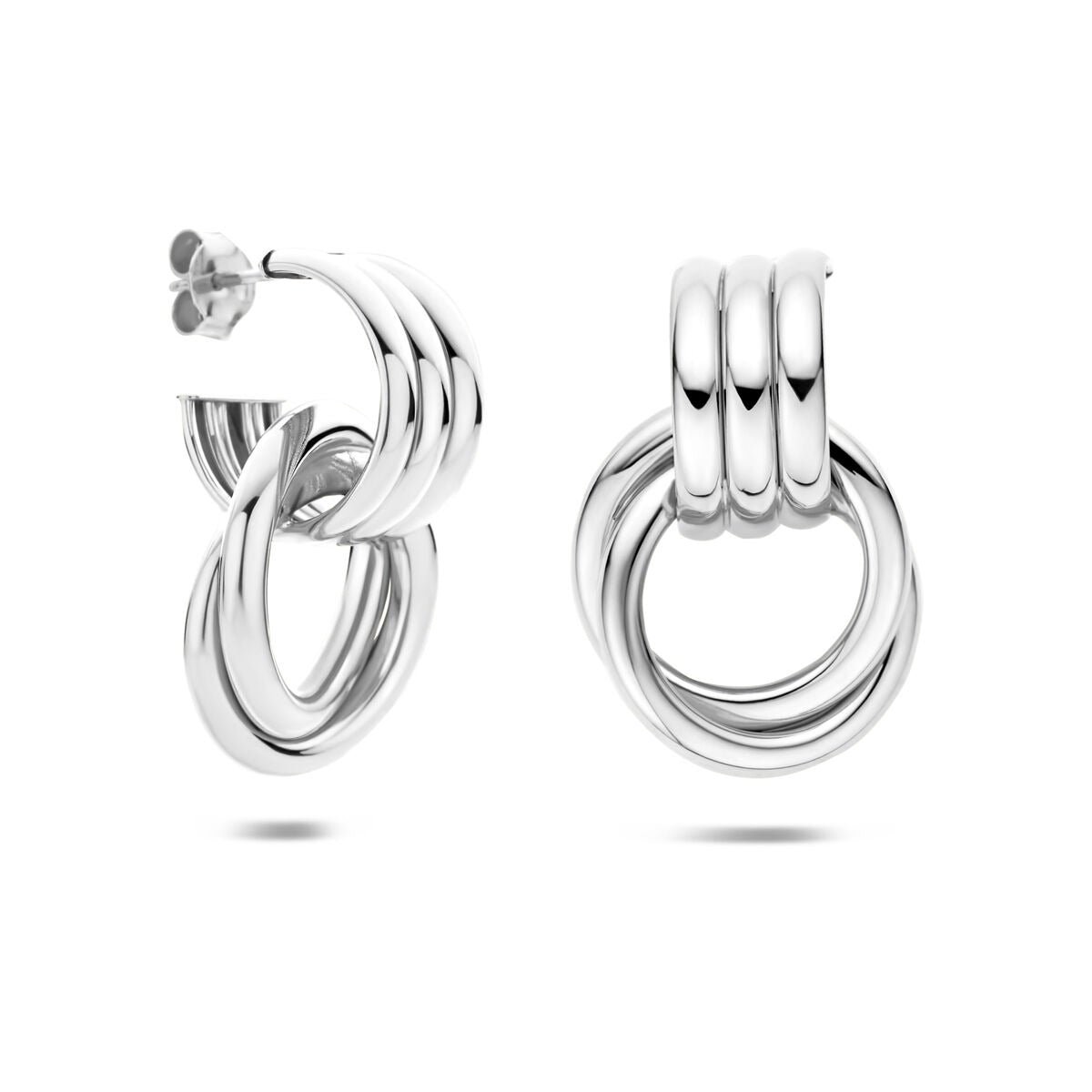 Gerhodineerd 925 zilveren stekeroorringen 32 x 21.5 mm