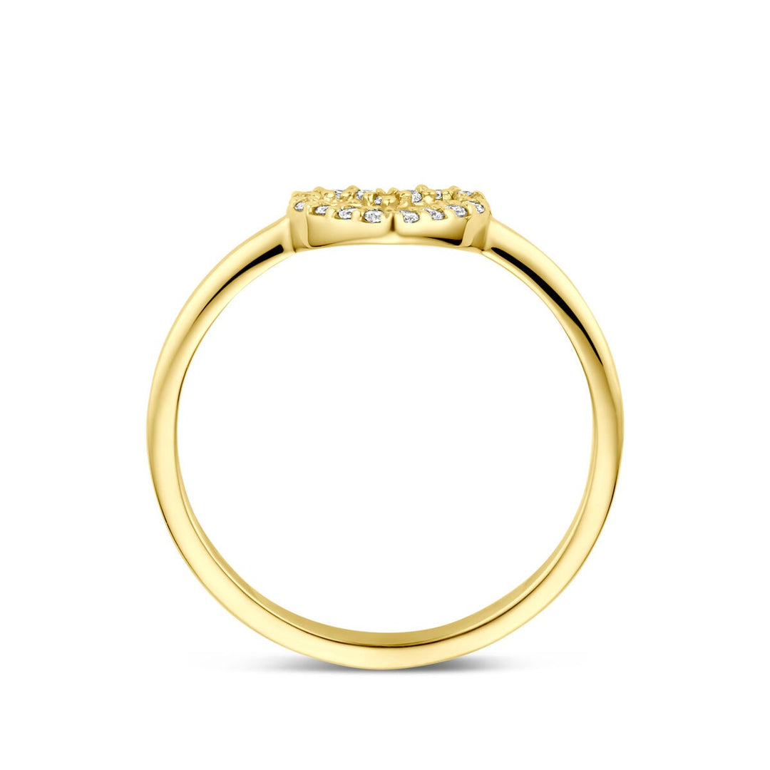Gouden damesring met hartje en lab grown diamant – 14k geelgoud