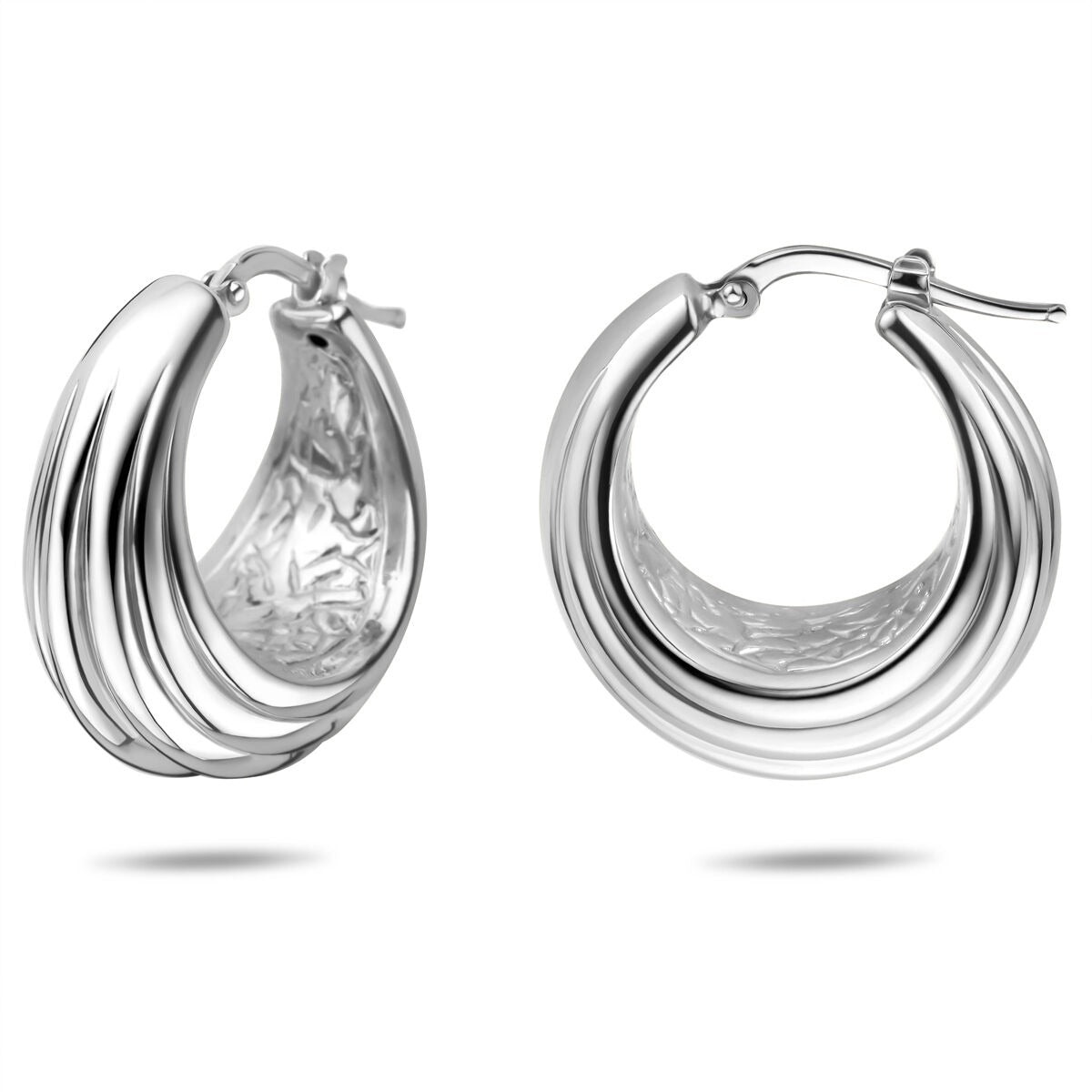 Gerhodineerd 925 Zilveren Oorringen 25,5 x 14 mm Dames