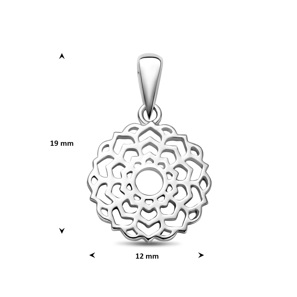 Gerhodineerd zilveren bloemenhanger