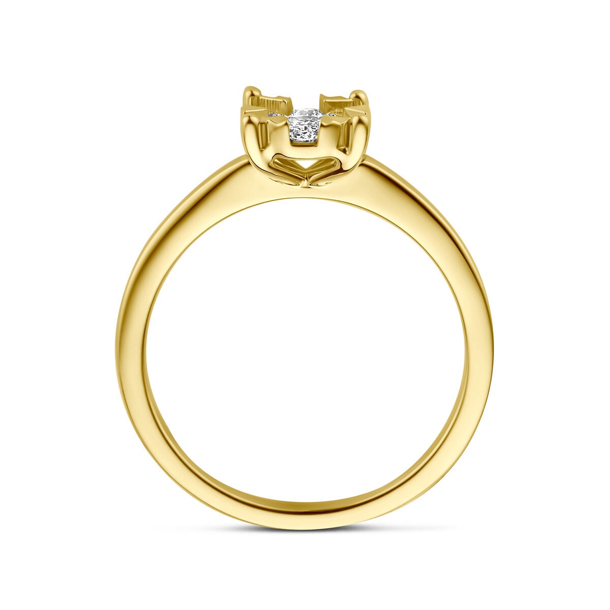 14k geelgouden ring met lab grown diamant